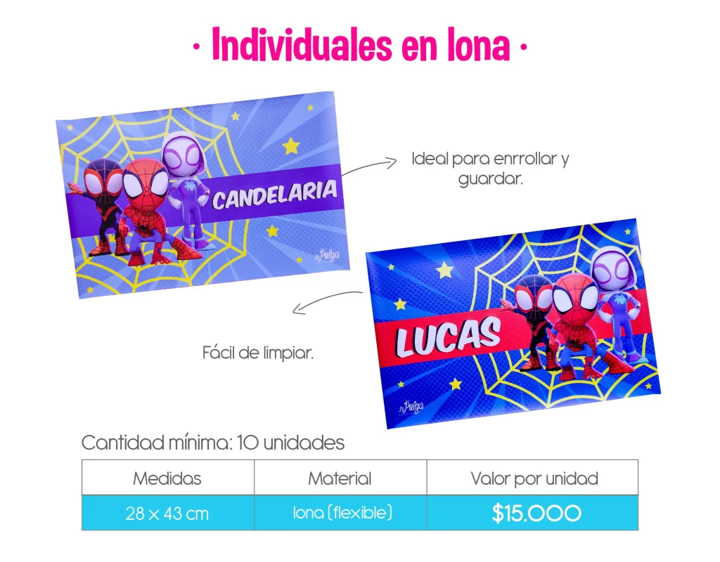 INDIVIDUALES EN LONA - Imagen 2